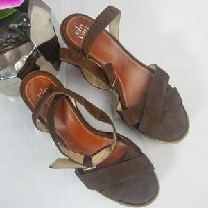 Vero Cuoio/Eleventy Brown Leather Wedges